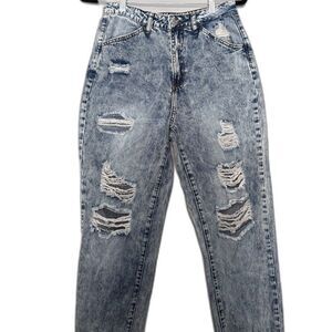 Simple Society Distressed Jogger Jeans – Women’s 7/28 – Acid Wash